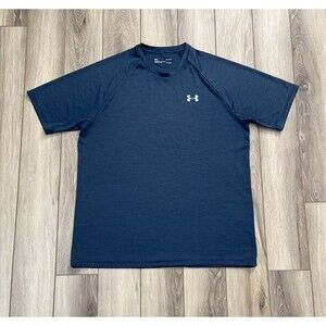 Under Armour Heatgear Loose Fit Blue Short Sleeve Athletic Tee Mens Size Large